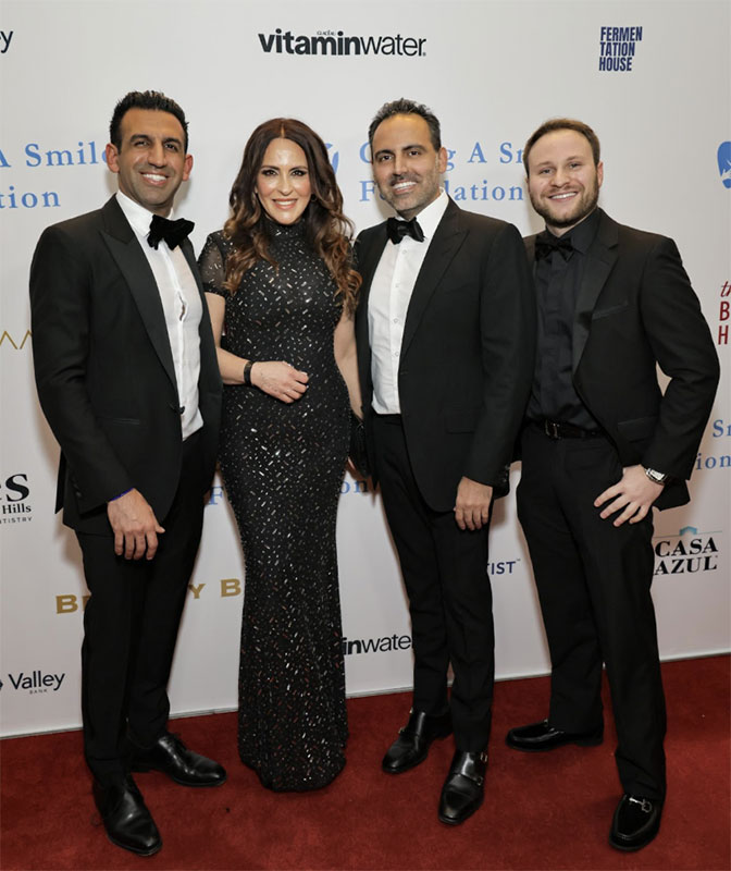 Dr. Sharona R. Nazarian, Mayor of Beverly Hills, Dr. Justin Raanan DDS, MMSC, Dr. Rodney Raanan DDS, MMSC, and Dr. Steven Rifkin - Giving A Smile Gala 2025