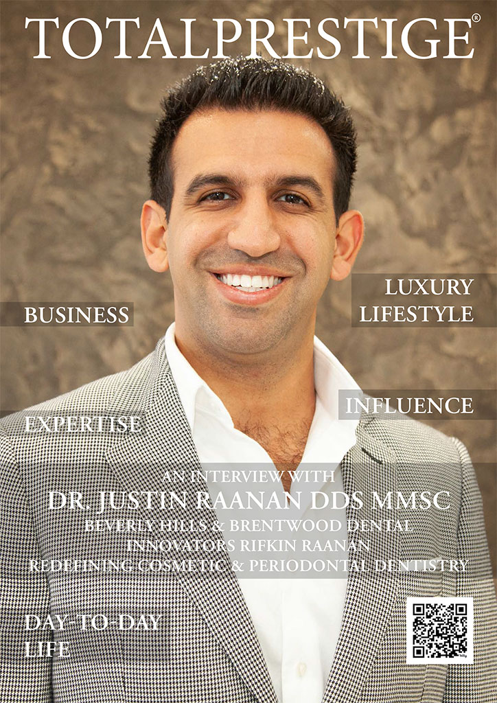 TOTALPRESTIGE MAGAZINE - On cover Dr. Justin Raanan DDS MMSc